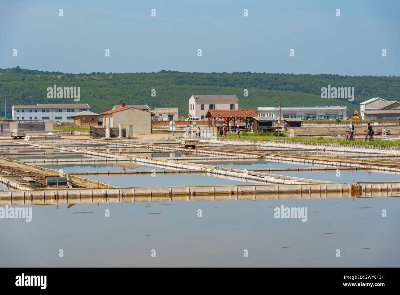 Vista del parco naturale Secovje Saltpans in Slovenia Foto Stock