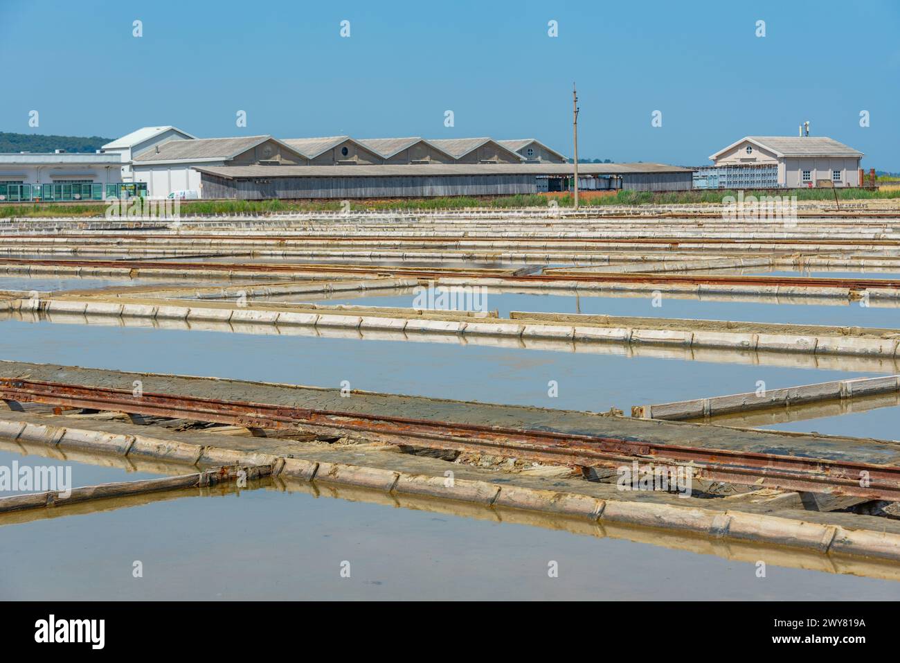 Vista del parco naturale Secovje Saltpans in Slovenia Foto Stock