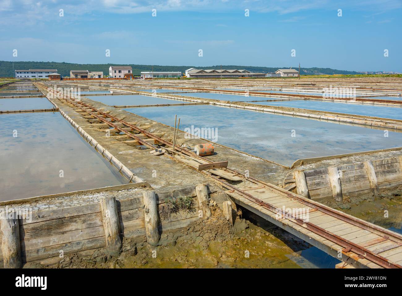 Vista del parco naturale Secovje Saltpans in Slovenia Foto Stock