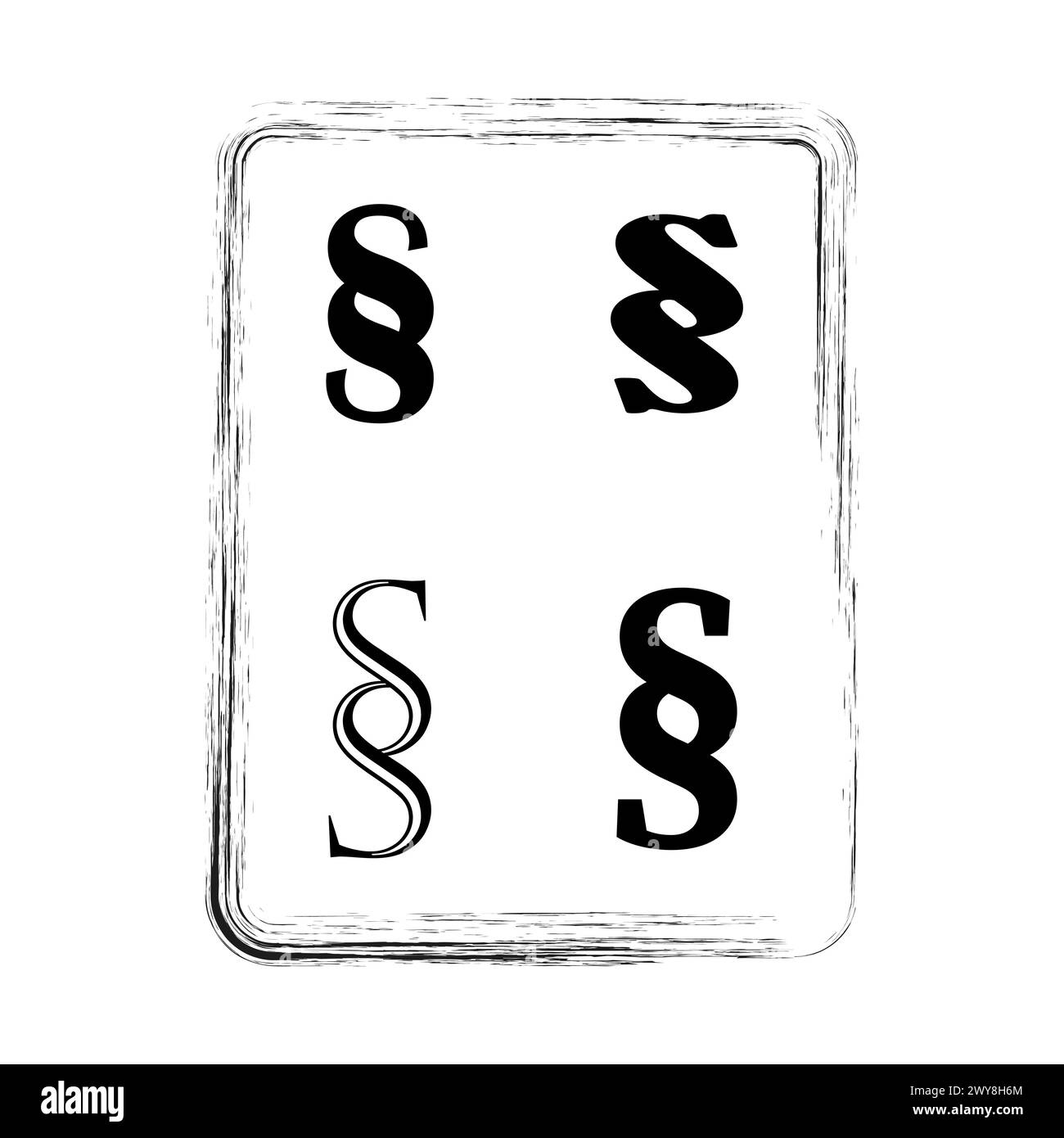 Icona documento legale. Simbolo del paragrafo, schizzo del concetto di legge. Illustrazione vettoriale. EPS 10. Illustrazione Vettoriale