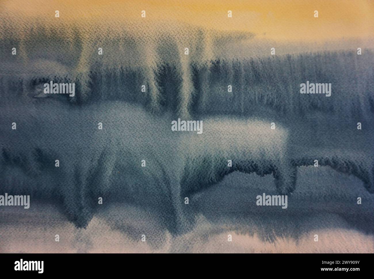 tratto pennello sfondo originale di pittura ad acquerello espressionismo astratto per la progettazione Foto Stock