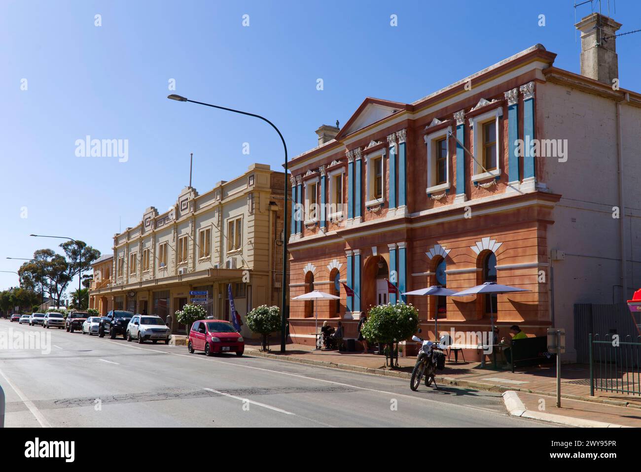 Edifici storici di vendita al dettaglio a Peterborough, Australia meridionale Foto Stock