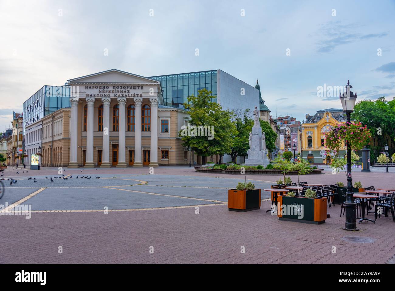 Subotica, Serbia, 25 luglio 2023: Piazza della Repubblica nella città serba Subotica Foto Stock