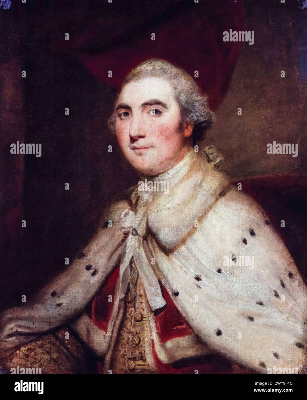 William Petty, II conte di Shelburne (1737-1805), politico Whig anglo-irlandese e primo ministro della Gran Bretagna 1782-1783, ritratto dipinto ad olio su tela dopo Sir Joshua Reynolds, 1766-1799 Foto Stock