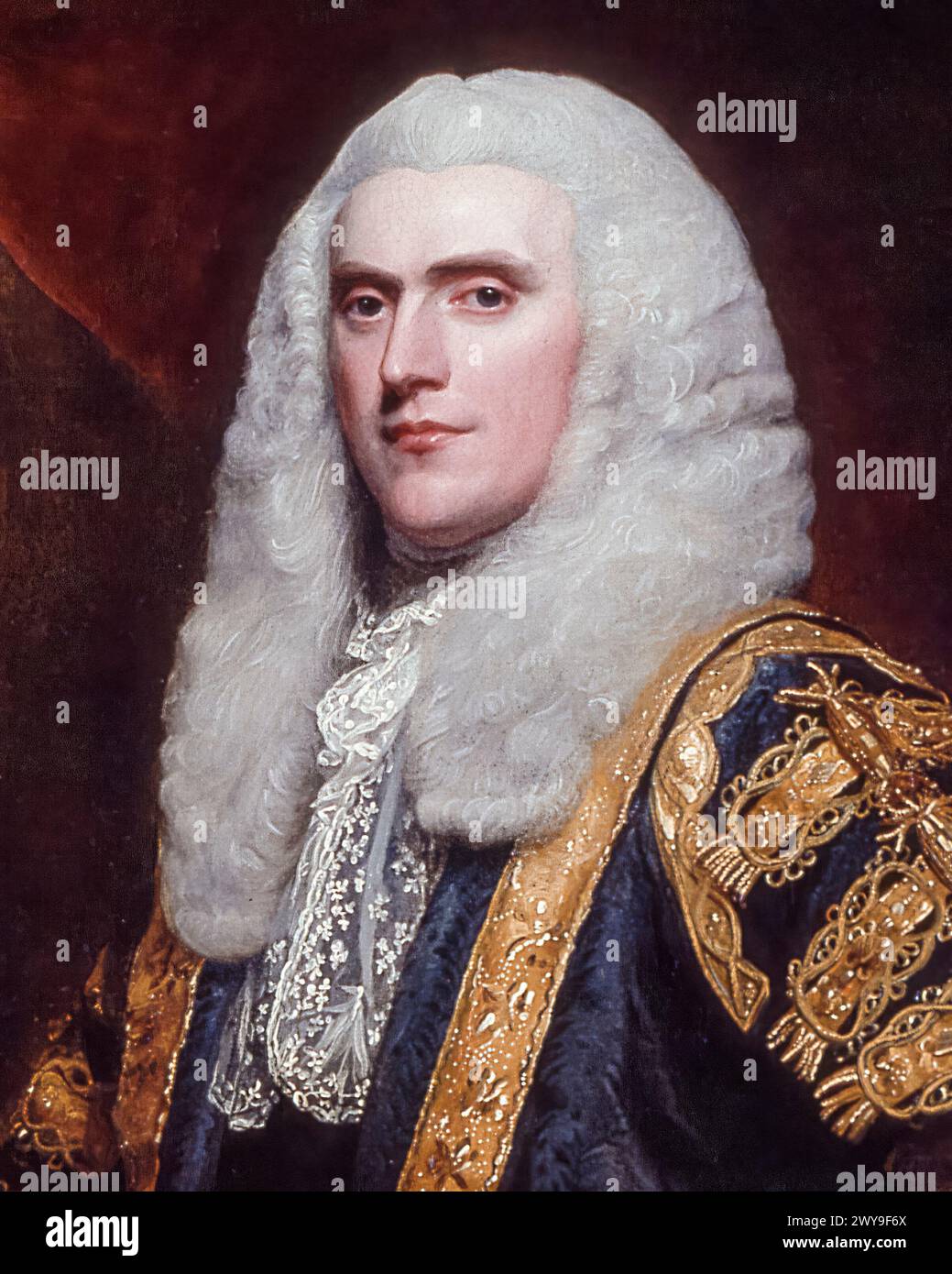 Henry Addington, i visconte Sidmouth (1757-1844), politico Tory e primo ministro del Regno Unito 1801-1804, ritratto a olio su tela di John Singleton Copley, 1797-1798 Foto Stock