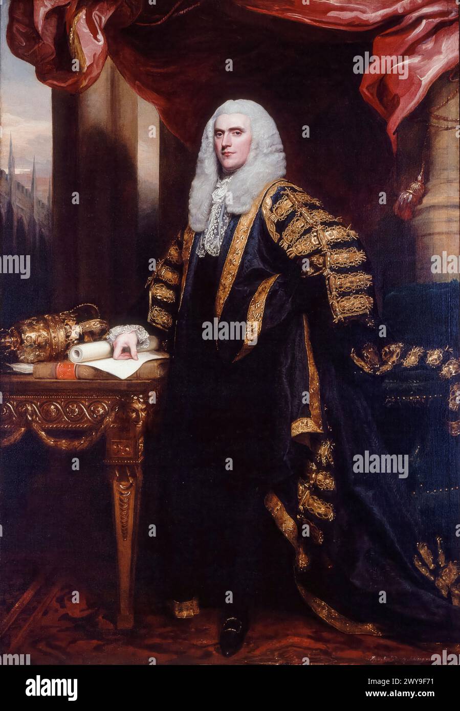 Henry Addington, i visconte Sidmouth (1757-1844), politico Tory e primo ministro del Regno Unito, 1801-1804, ritratto a olio su tela di John Singleton Copley, 1797-1798 Foto Stock
