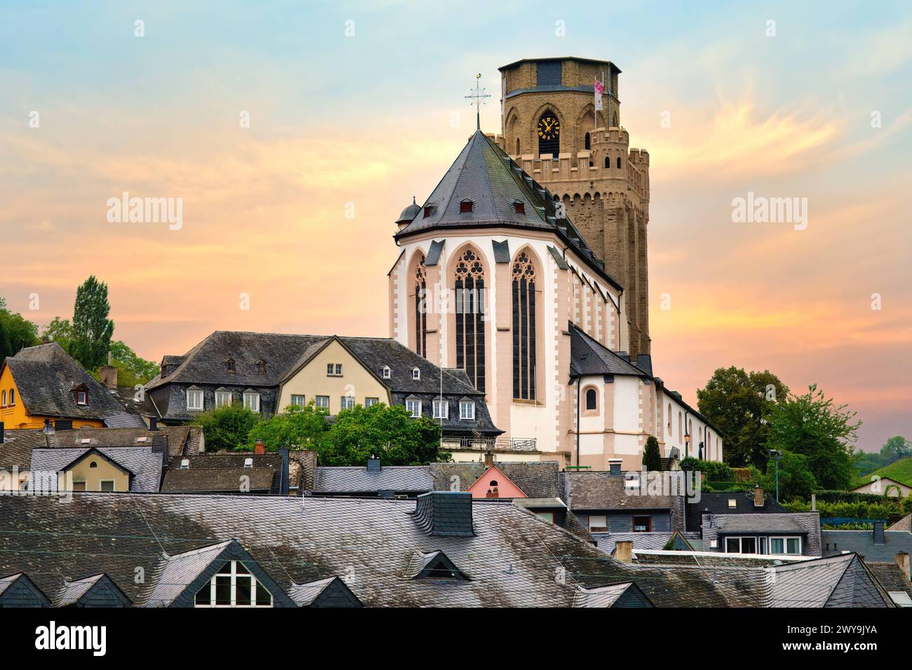Chiesa parrocchiale di Saint Martin, Oberwesel, Renania Palatinato, Germania, Europa Copyright: G&MxTherin-Weise 1131-2011 Foto Stock