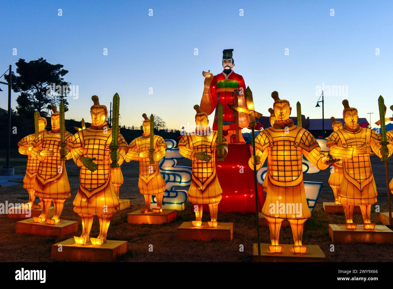 Festival delle Lanterne cinesi, Guerrieri di terracotta Foto Stock