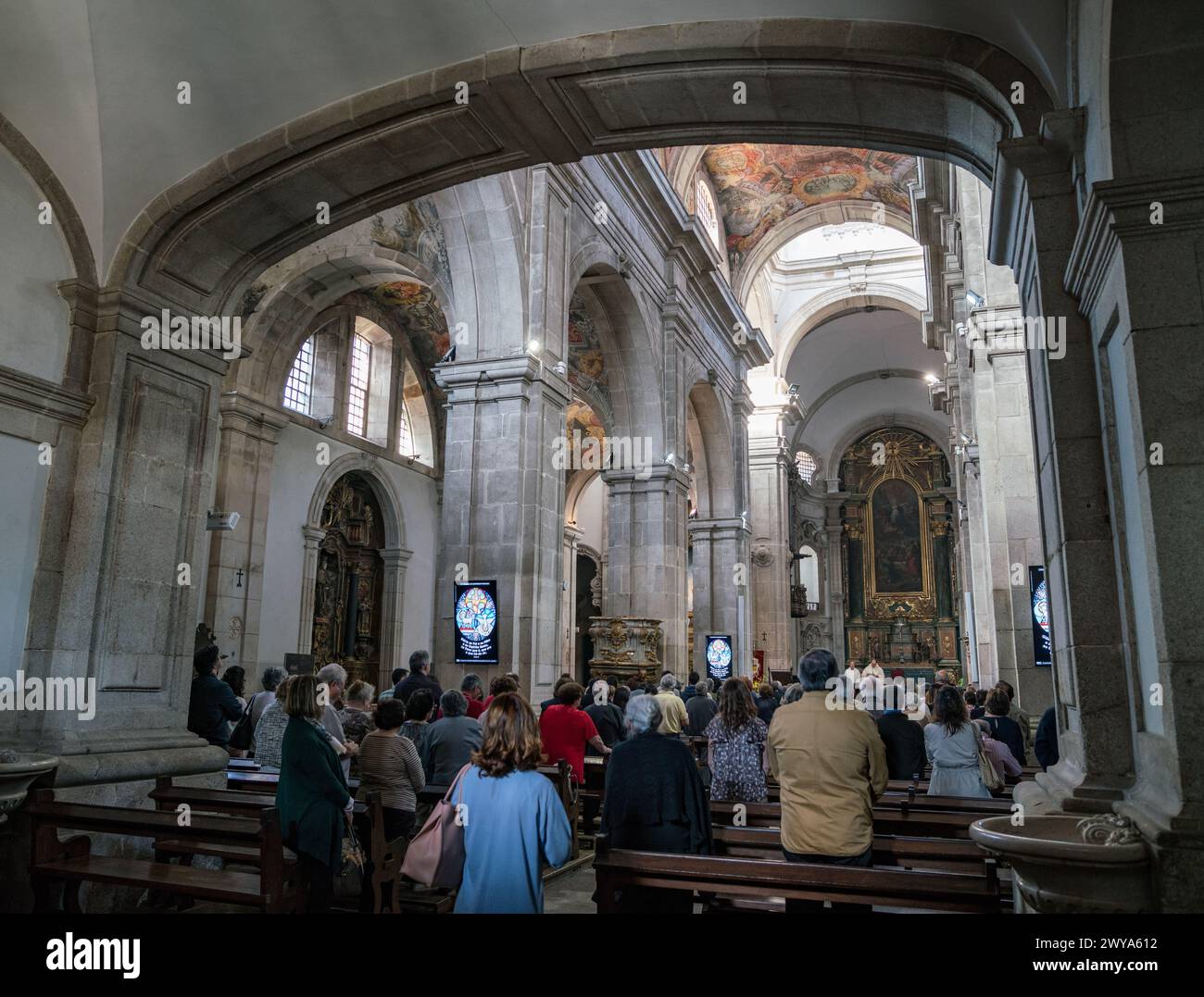 Cattedrale di nostra Signora dell'assunzione nella città di Lamego in Portogallo Foto Stock