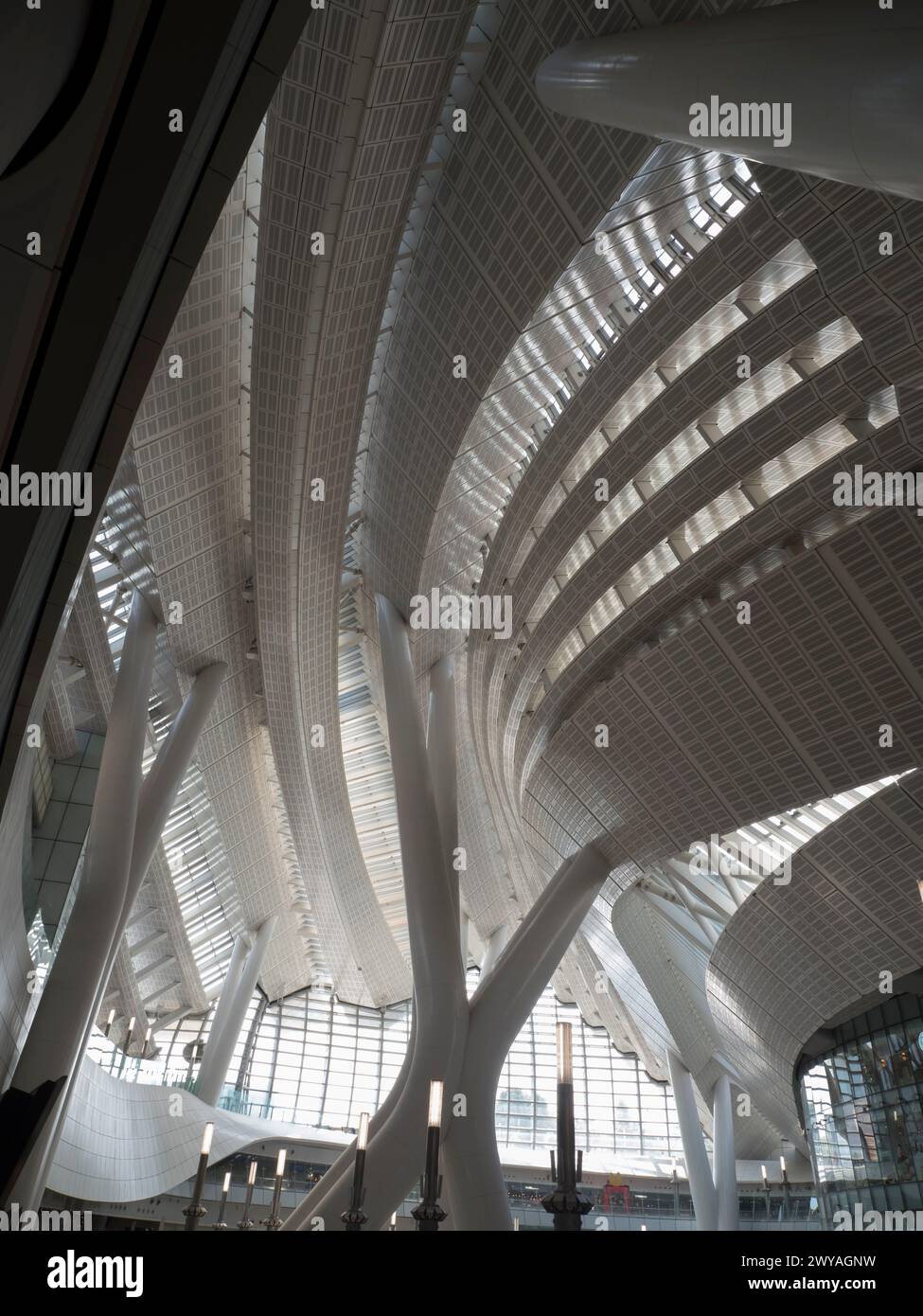China, Hong Kong, West Kowloon Station interno Foto Stock
