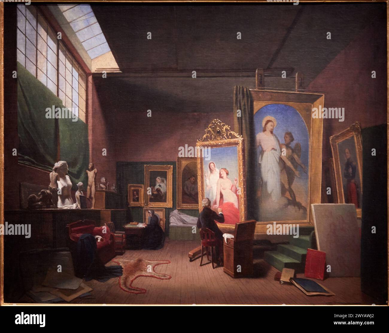 Atelier d'Ary Scheffer, rue Chaptal, 1851, Arie Lamme, Petit Palais Musée des Beaux Arts de la Ville de Paris, Francia, Europa. Foto Stock