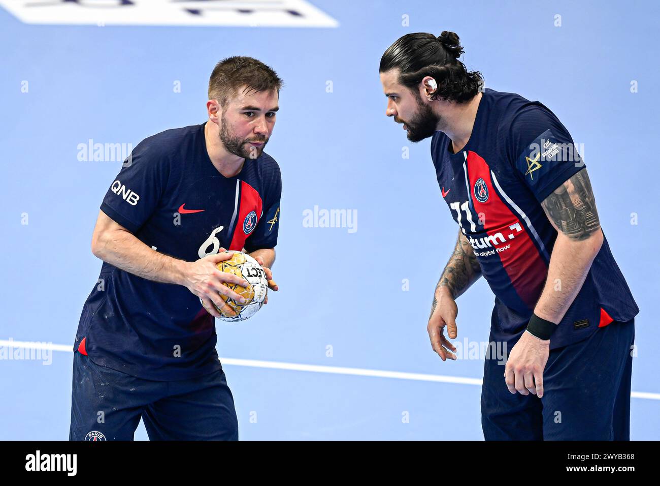 Parigi, Francia. 4 aprile 2024. Elohim Prandi durante la partita di pallamano della EHF Champions League tra il Paris Saint Germain PSG e Wisla Plock allo Stade Pierre de Coubertin il 4 aprile 2024 a Parigi. Crediti: Victor Joly/Alamy Live News Foto Stock
