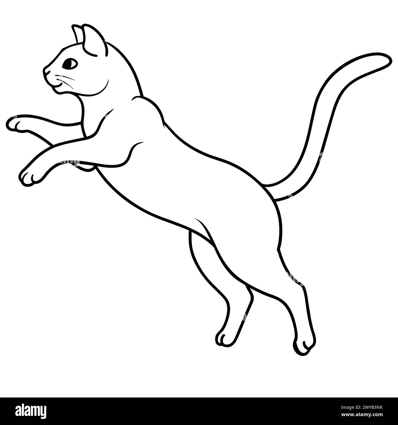 DESIGN CAT LINE ART Illustrazione Vettoriale