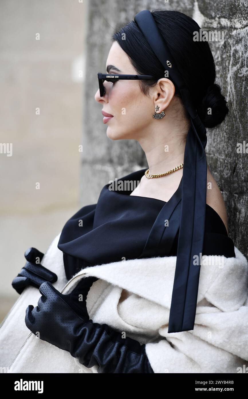 Streetstyle alla Paris Fashion Week - DIOR Show - Parc des Tuileries - Parigi, Francia Foto Stock