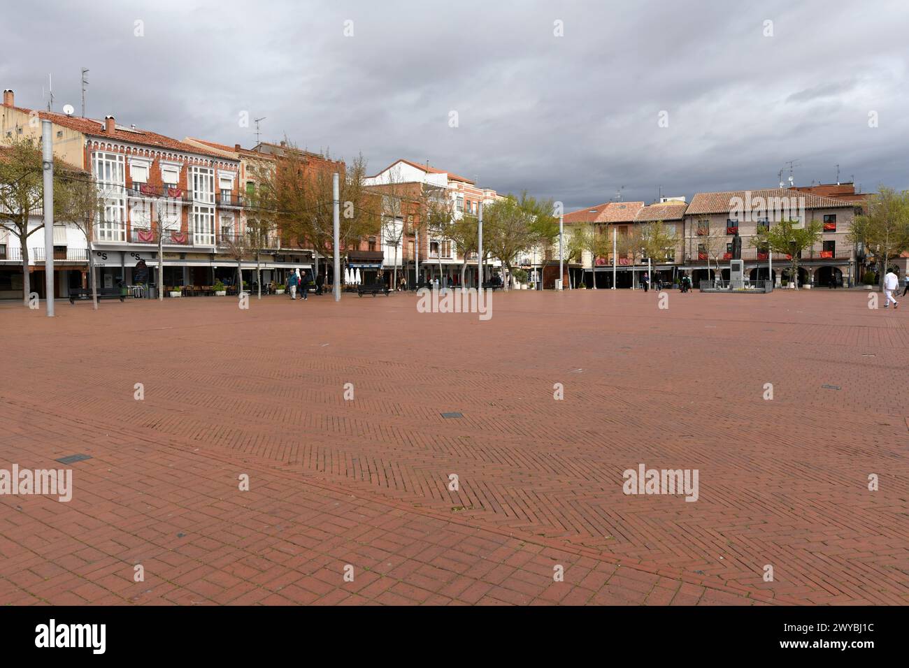 Medina del campo, Plaza Mayor de la Hispanidad. Valladolid, Castilla y Leon, Spagna. Foto Stock