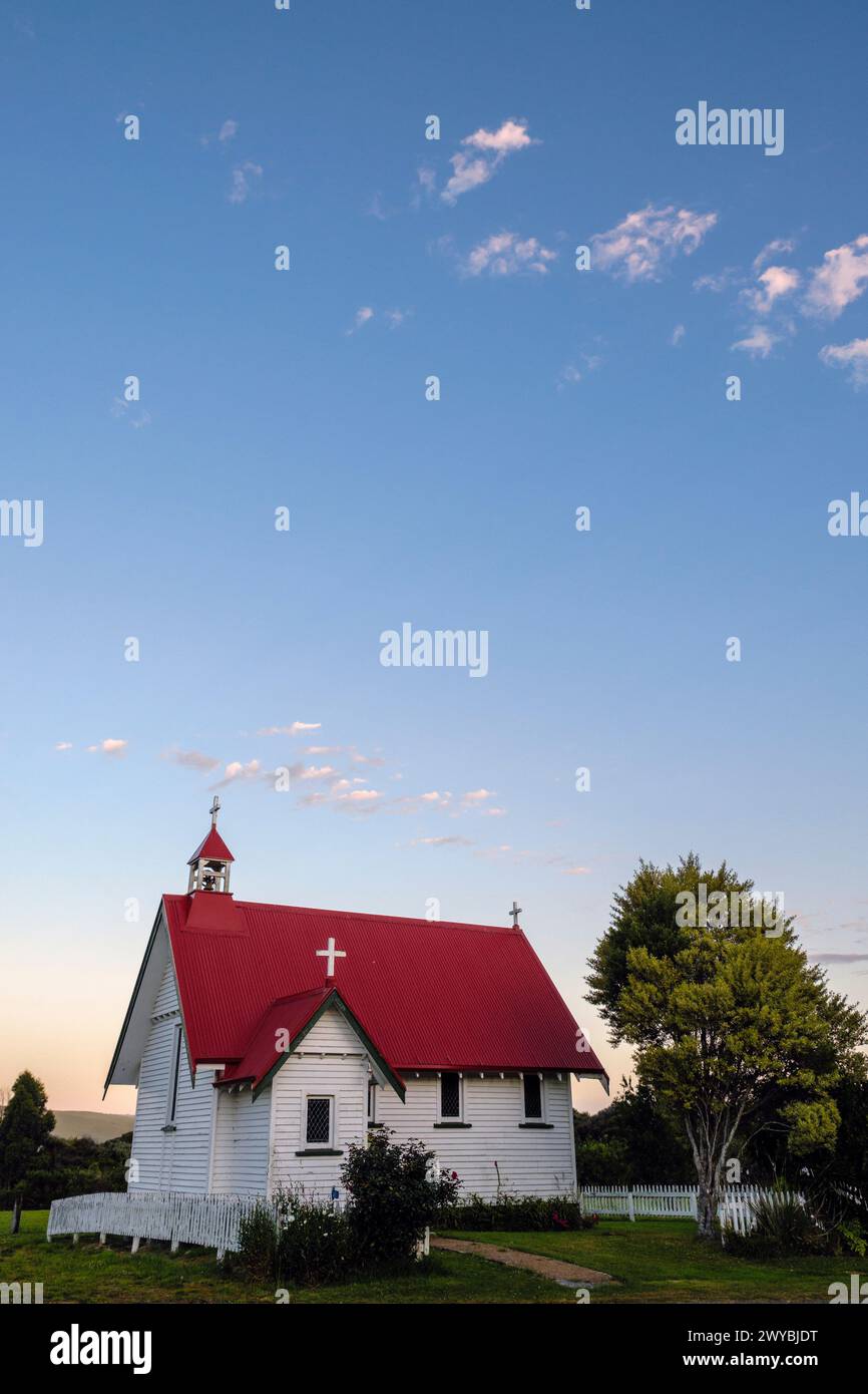 St Mary's Church, Niagara-Waikawa Road, Waikawa, The Catlins, Southland, isola del Sud, nuova Zelanda Foto Stock