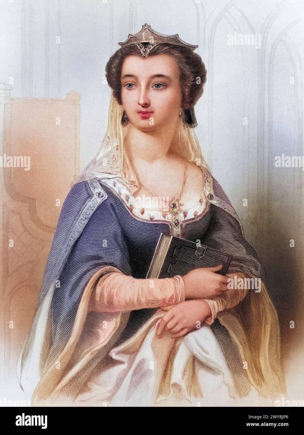 Valentina Visconti geb. 1366 o 1368, gest. 4) Dezember 1408 im Schloss Blois War Tochter von Gian Galeazzo Visconti, Herzog von Mailand, und der fr Foto Stock