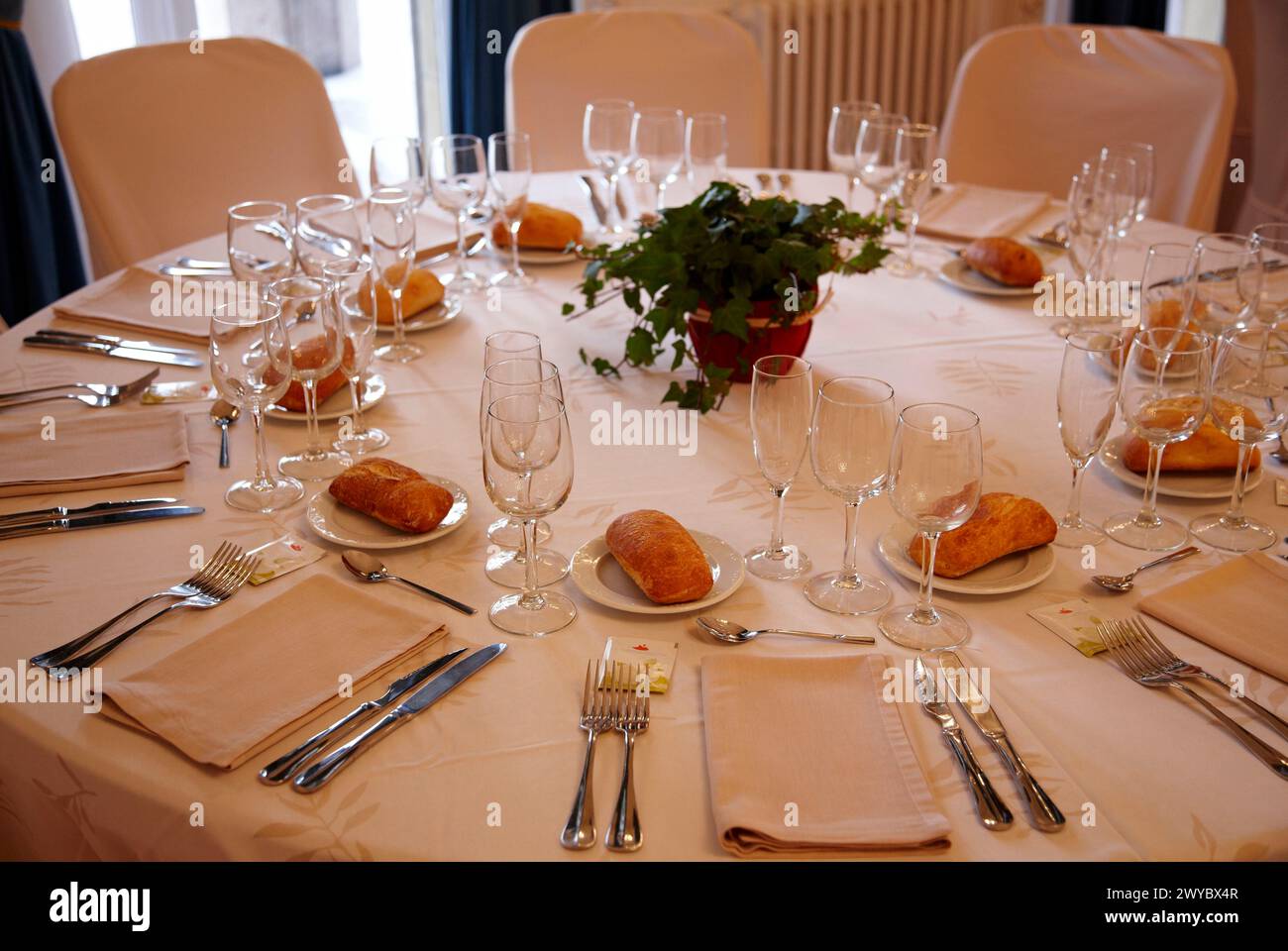 Sala da pranzo di gala, Palacio de Miramar, San Sebastian, Gipuzkoa, Euskadi, Spagna. Foto Stock
