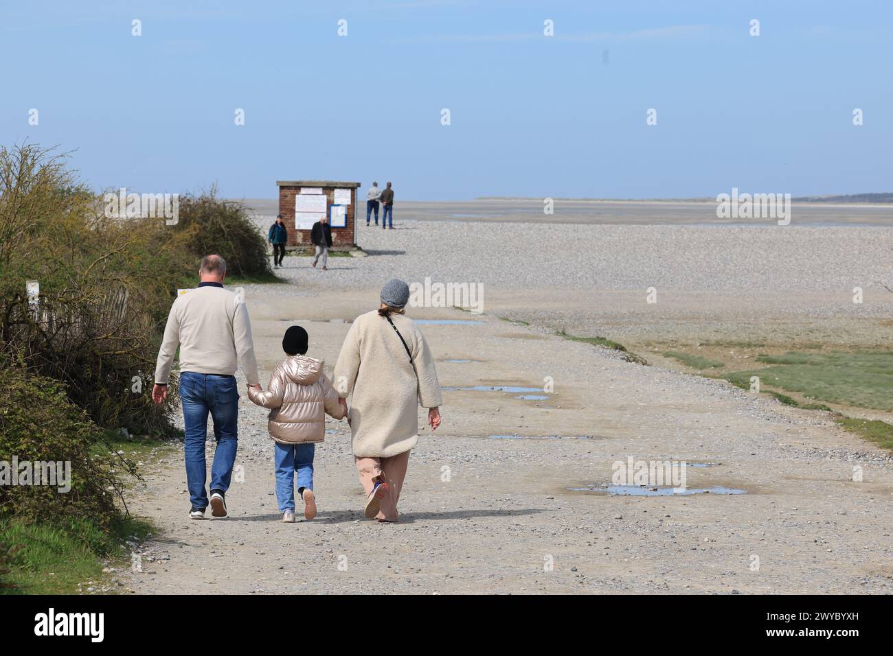 Le Hourdel, Francia. 5 aprile 2024. © PHOTOPQR/LE COURRIER PICARD/Fred HASLIN ; le Hourdel ; 05/04/2024 ; 05/04/24 debutto de la saison estivale sur la cote picarde le Hourdel Photo Fred Haslin Francia, aprile 2024 inizio della stagione turistica sulla costa, in Piccardia crediti: MAXPPP/Alamy Live News Foto Stock