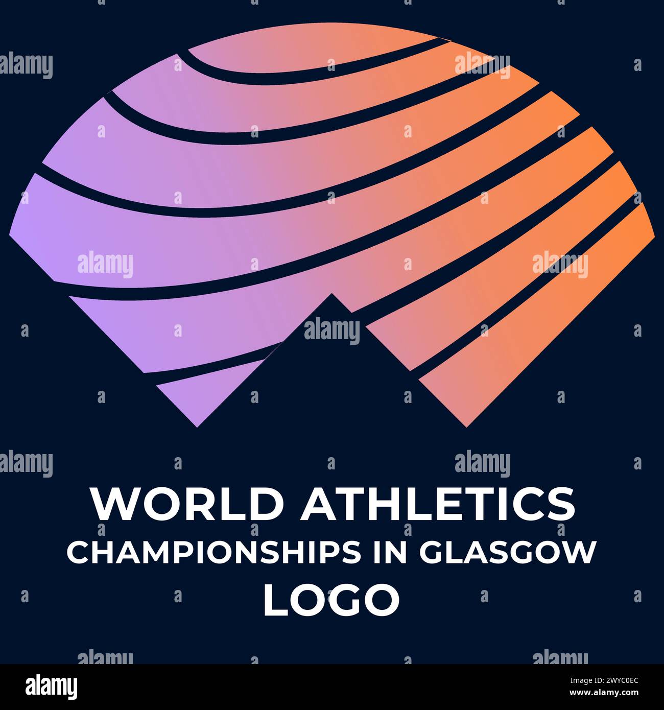 Logo World Athletic indoor Championship a Glasgow. Illustrazione Vettoriale