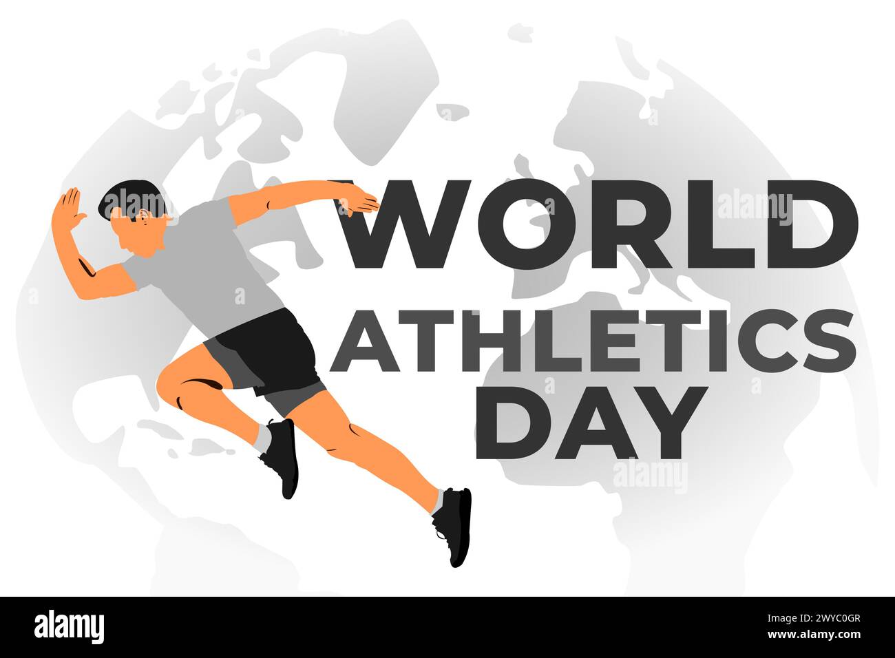 Vector Graphics of World Athletics Day, illustrazione del campionato mondiale di atletica indoor. Illustrazione Vettoriale