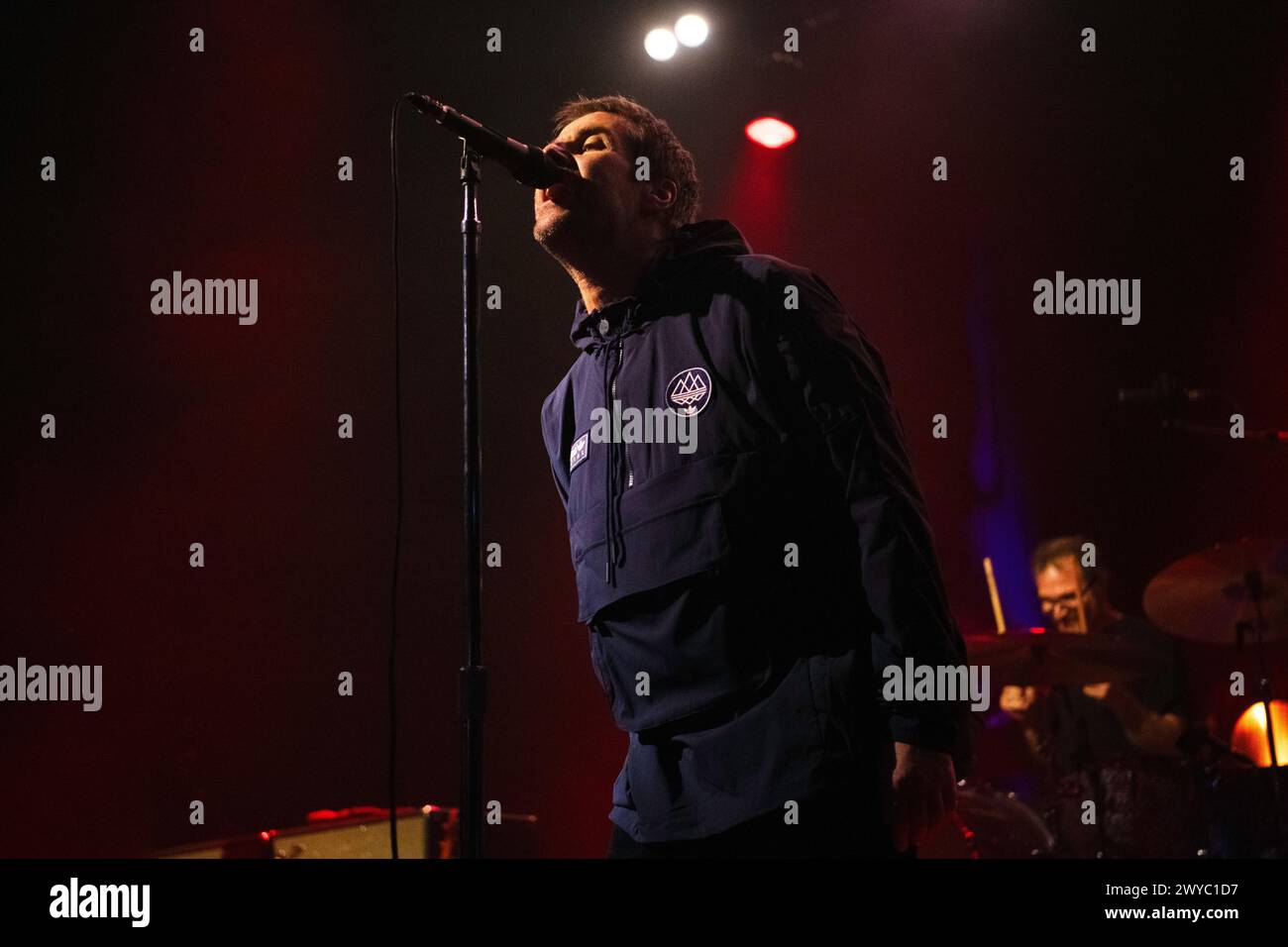 Liam Gallagher e John Squire si esibiscono dal vivo alla Columbiahalle di Berlino. Foto Stock