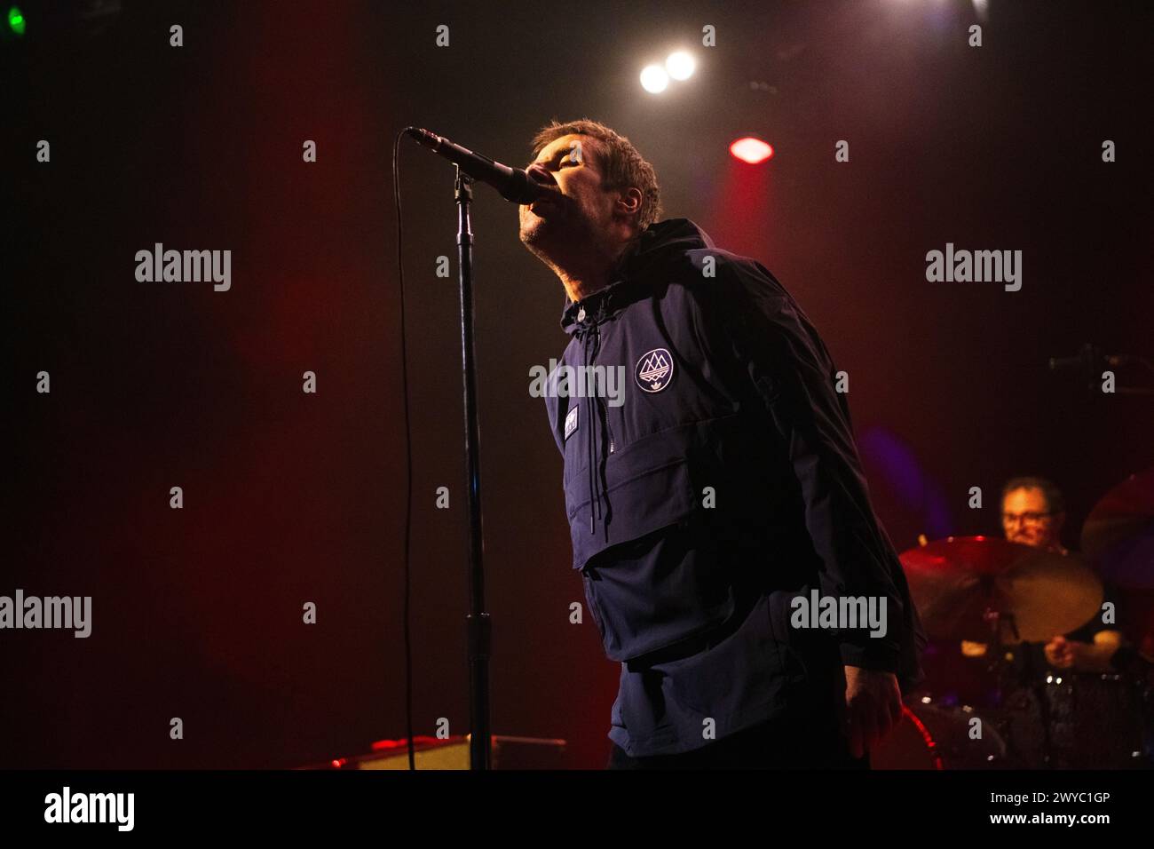 Liam Gallagher e John Squire si esibiscono dal vivo alla Columbiahalle di Berlino. Foto Stock