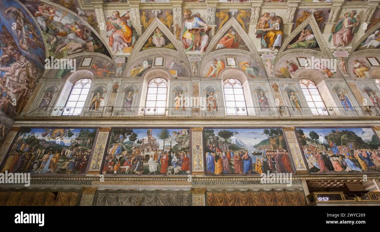 Interno della Cappella Sistina Foto Stock