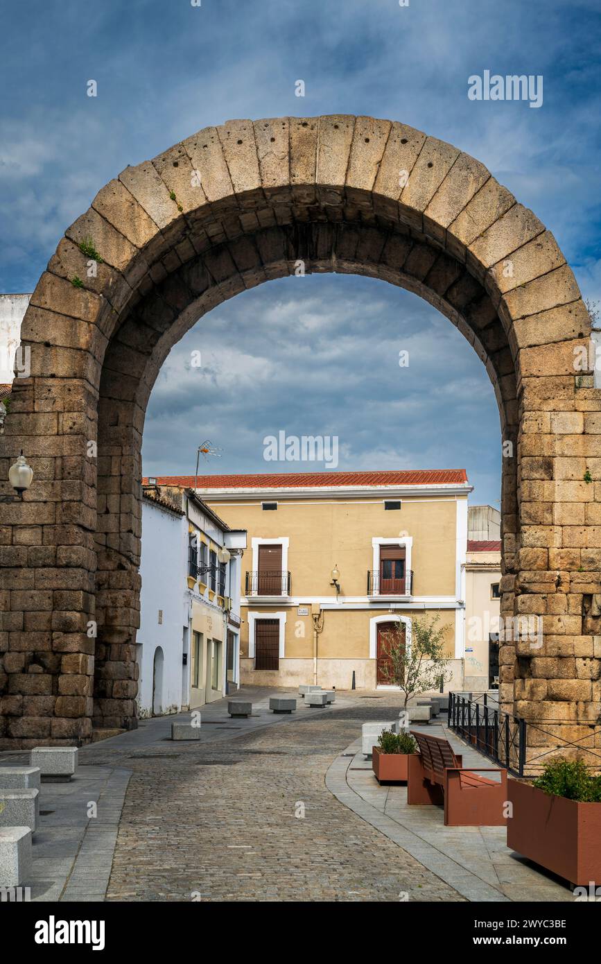 Arco di Traiano, Merida, Estremadura, Spagna Foto Stock