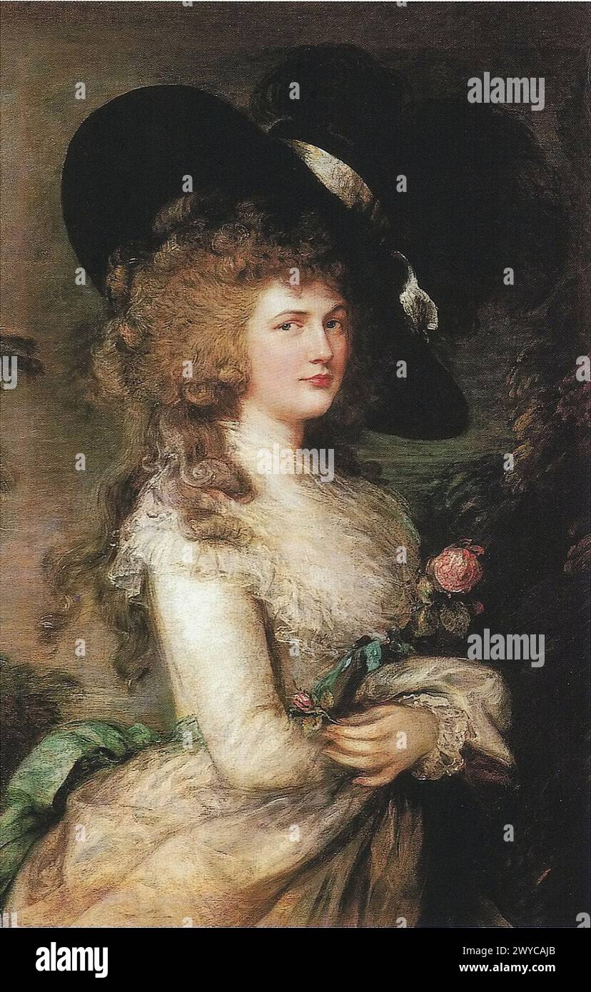 Ritratto di Georgiana, Duchessa di Devonshire, (1787), Chatsworth House Thomas Gainsborough Foto Stock