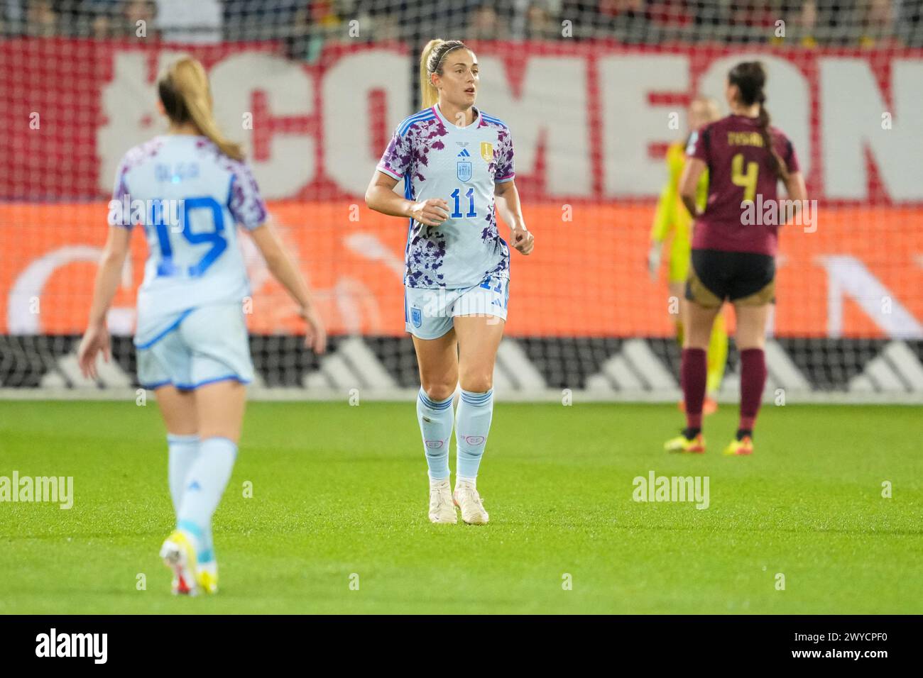 LOVANIO, BELGIO - 5 APRILE: Alexia Putellas di Spagna durante la partita di qualificazione femminile UEFA EURO 2025 tra Belgio e Spagna allo Stadium Den Dreef il 5 aprile 2024 a Lovanio, Belgio. (Foto di Tobias Giesen/Agenzia BSR) credito: Agenzia BSR/Alamy Live News Foto Stock