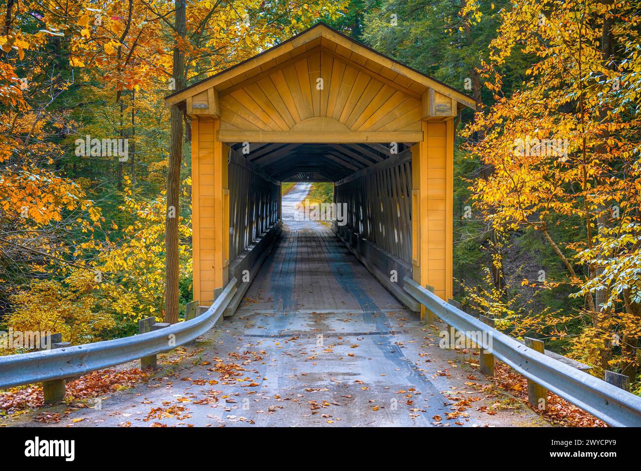 Ohio Covered Bridges Tranquil Autumn Scene Foto Stock