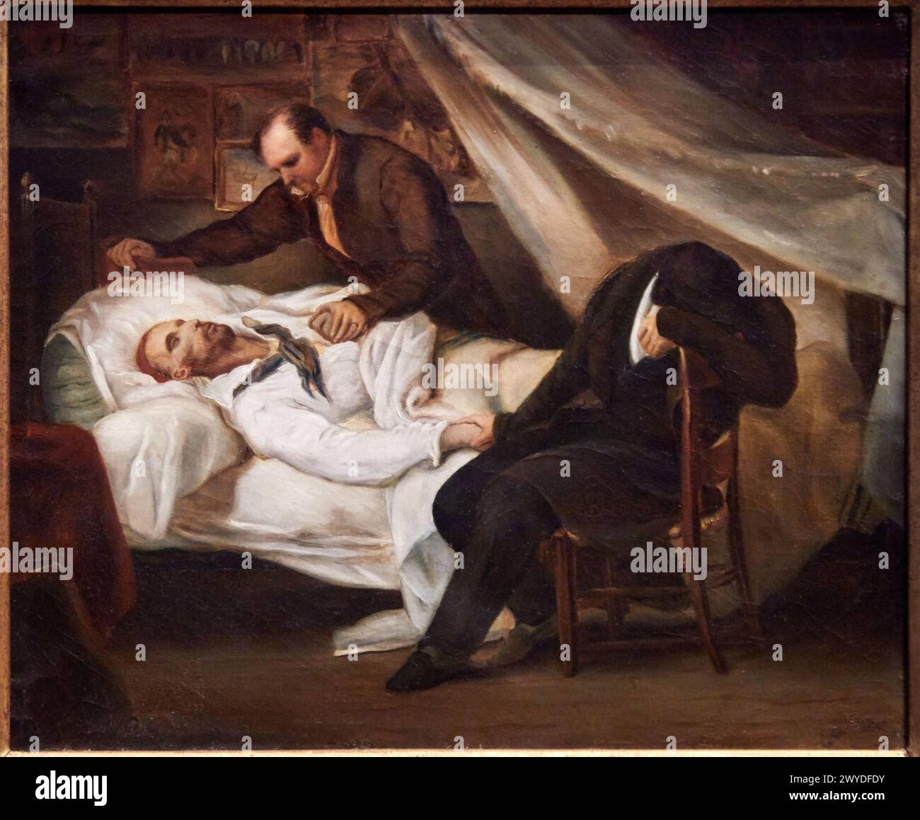 "La mort de Géricault", 1824, Ary Scheffer, Petit Palais Musée des Beaux Arts de la Ville de Paris, Francia, Europa. Foto Stock