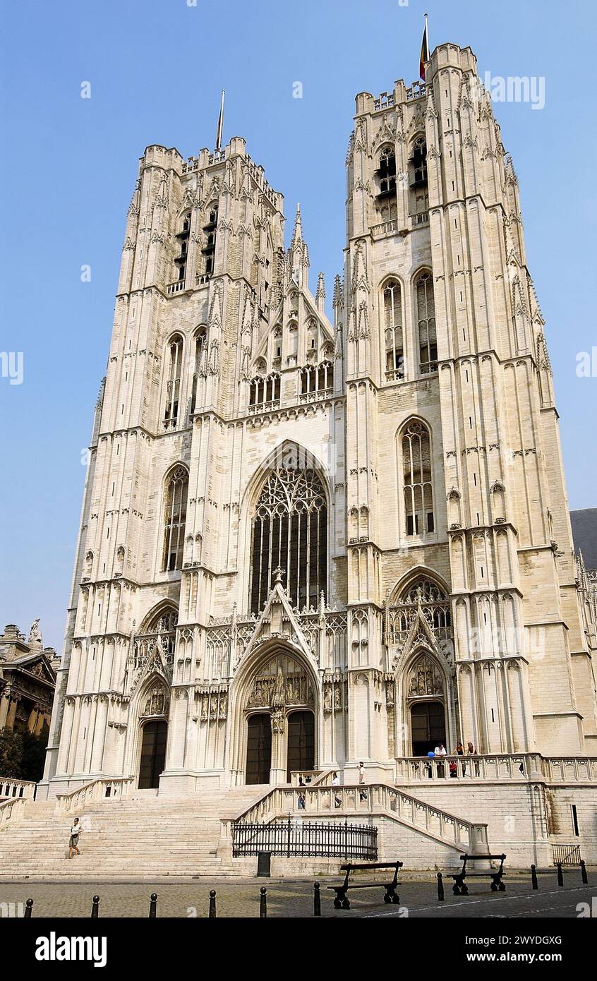 St Cattedrale di Michele (detta anche St. Gudule). Bruxelles. Belgio. Foto Stock