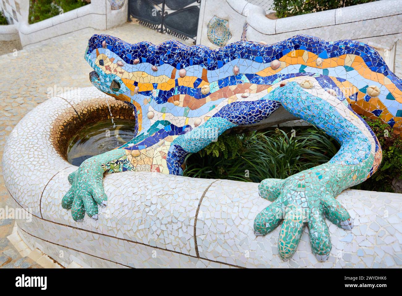 Parco Güell di Antonio Gaudí. Barcellona. La Catalogna. Spagna. Foto Stock