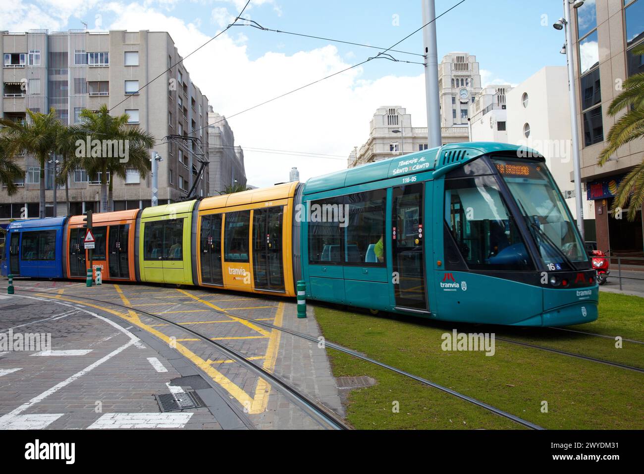 Tram, Santa Cruz de Tenerife, Tenerife, Isole canarie, Spagna. Foto Stock