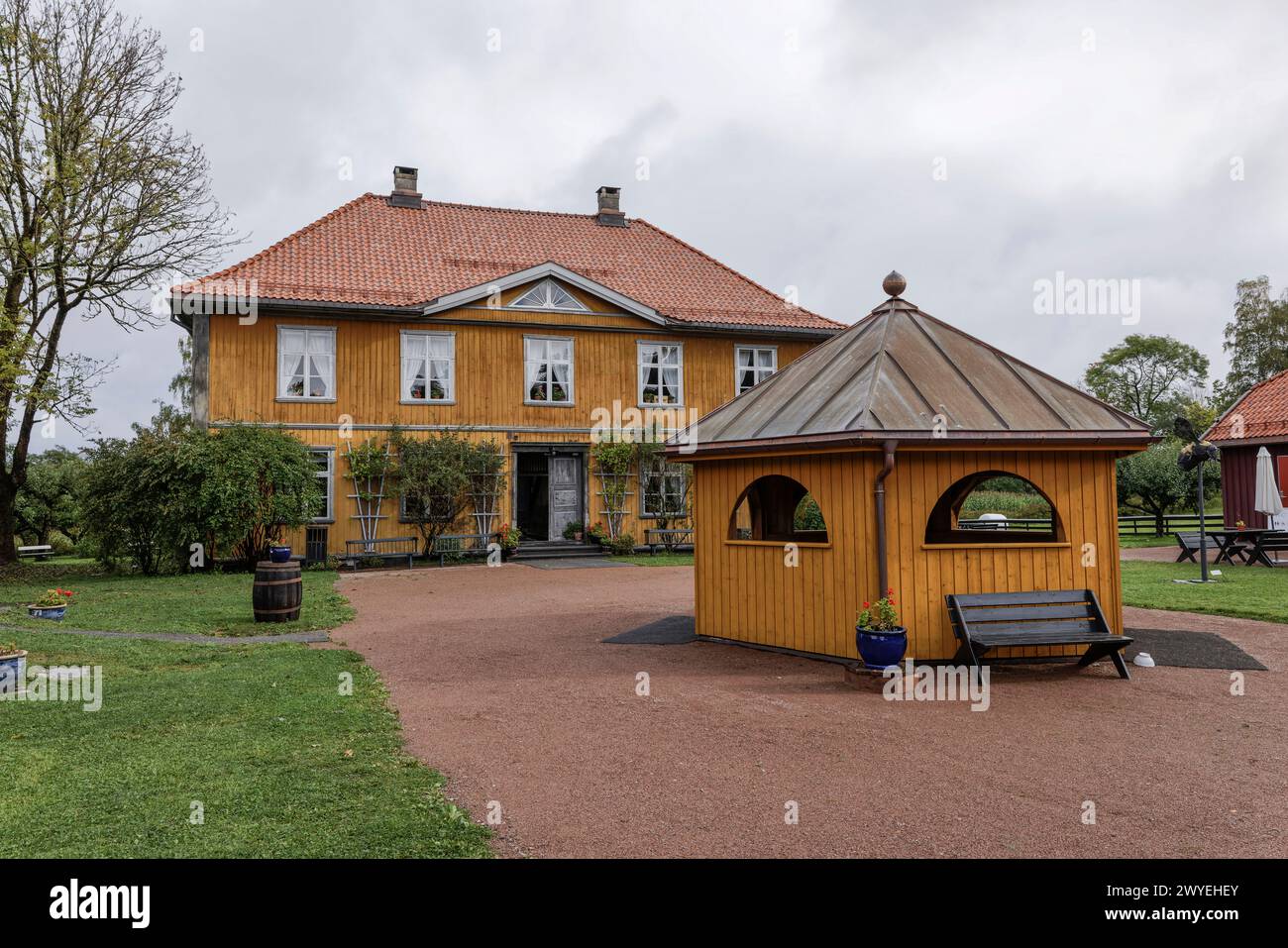 Museo Nyfossum Mansion, Blaafarvevaeket e miniera di cobalto, storia culturale e industriale e museo e galleria d'arte all'aperto, Åmot, Modum, Buskerud Foto Stock