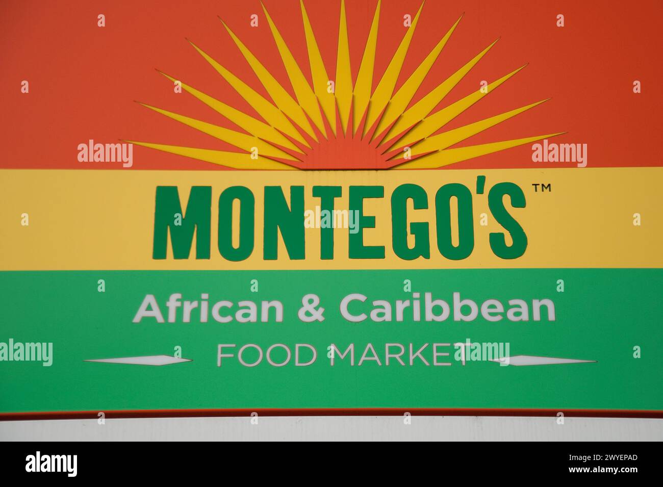 Montego's African and Caribbean Food Market, Cheapside, Wood Green High Street, Wood Green, London Borough of Haringey, Greater London, England, Unit Foto Stock