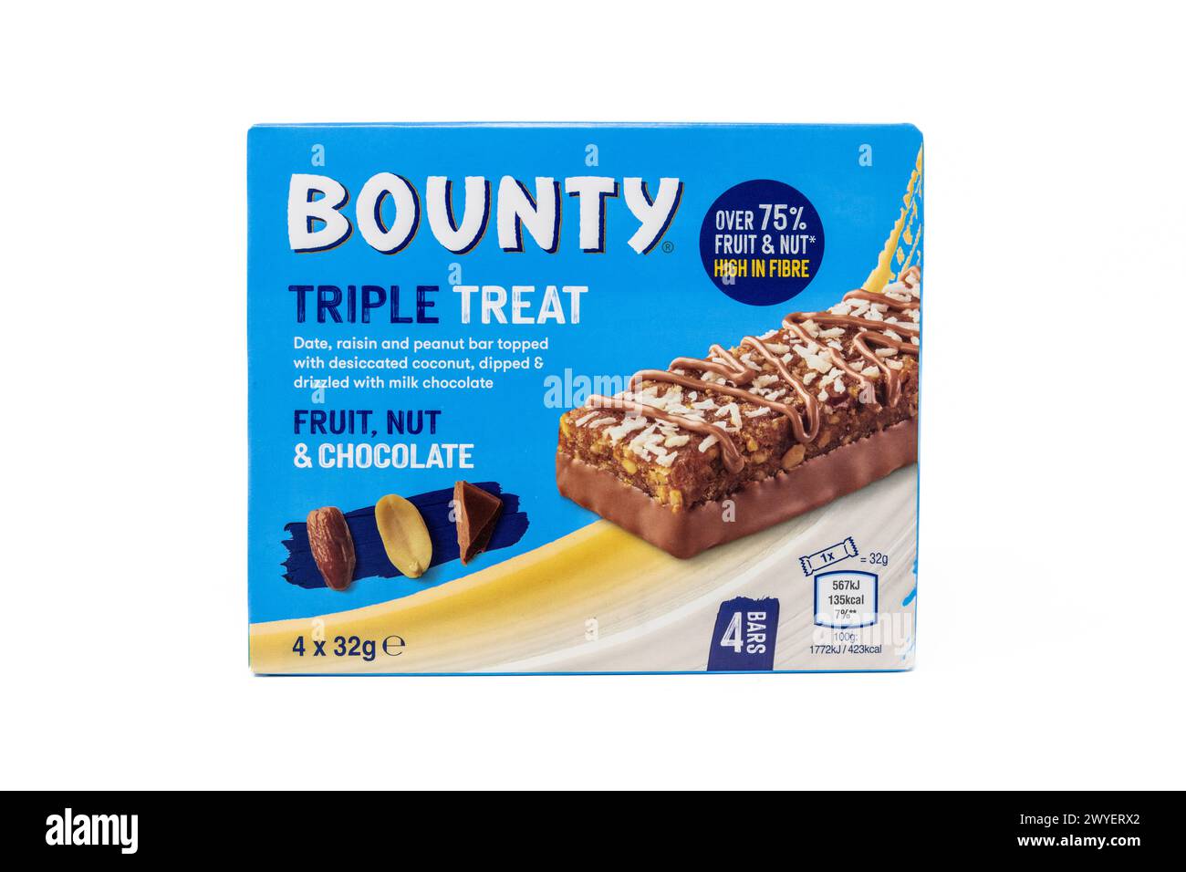 Confezione multipla Mars Bounty Triple Treat Fruit Nut & Chocolate Bar Foto Stock