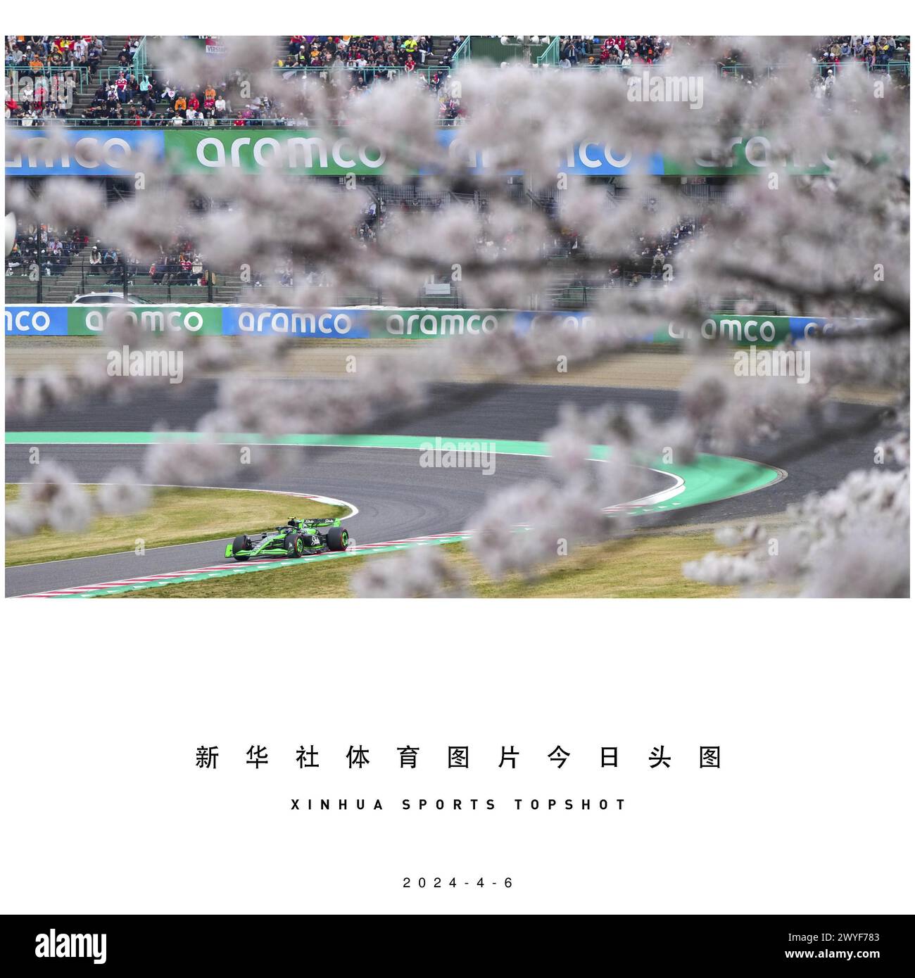 Pechino, Giappone. 6 aprile 2024. Il pilota cinese Kick Sauber Zhou Guanyu gareggia durante la sessione di qualificazione del Gran Premio del Giappone di Formula 1 sul circuito di Suzuka, in Giappone, il 6 aprile 2024. Crediti: Zhang Xiaoyu/Xinhua/Alamy Live News Foto Stock