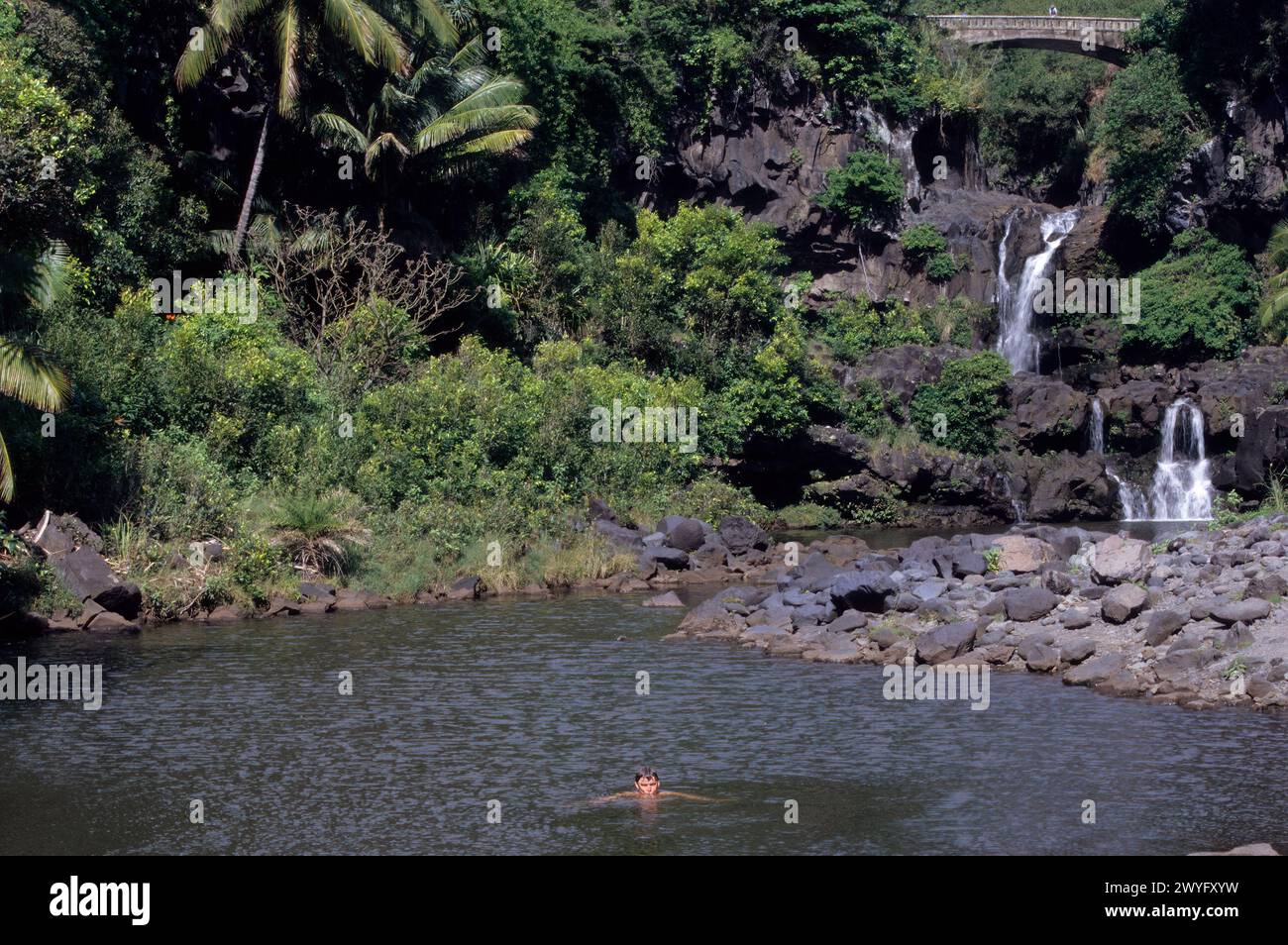 Maui, Hawaii, U.S.A. - sette piscine sacre, OHE'o Gulch, a sud di Hana Foto Stock