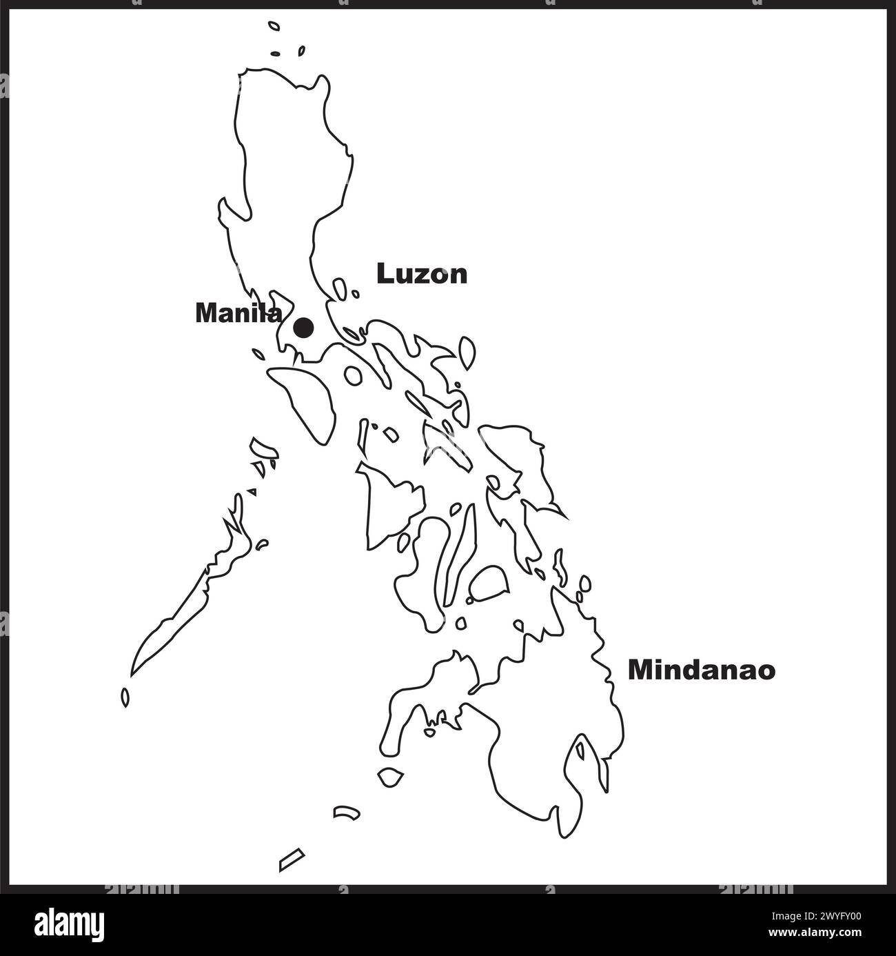Illustrazione vettoriale icona mappa Filippine Illustrazione Vettoriale