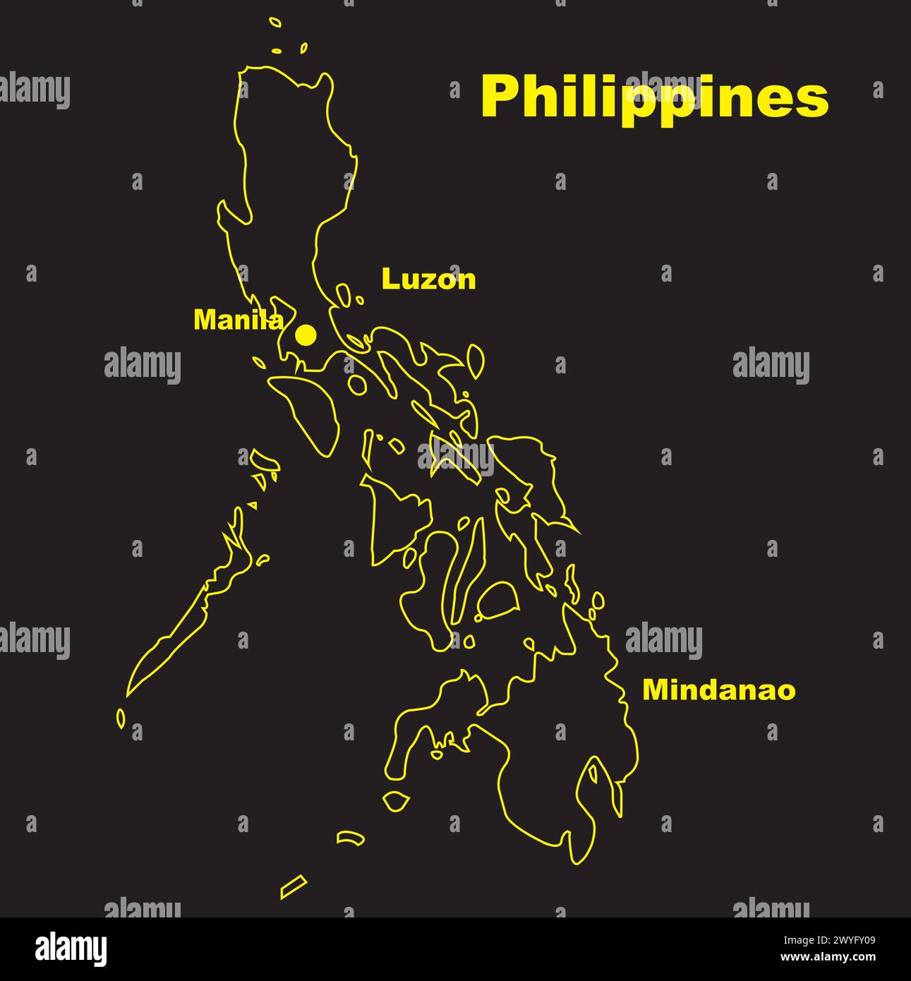 Illustrazione vettoriale icona mappa Filippine Illustrazione Vettoriale