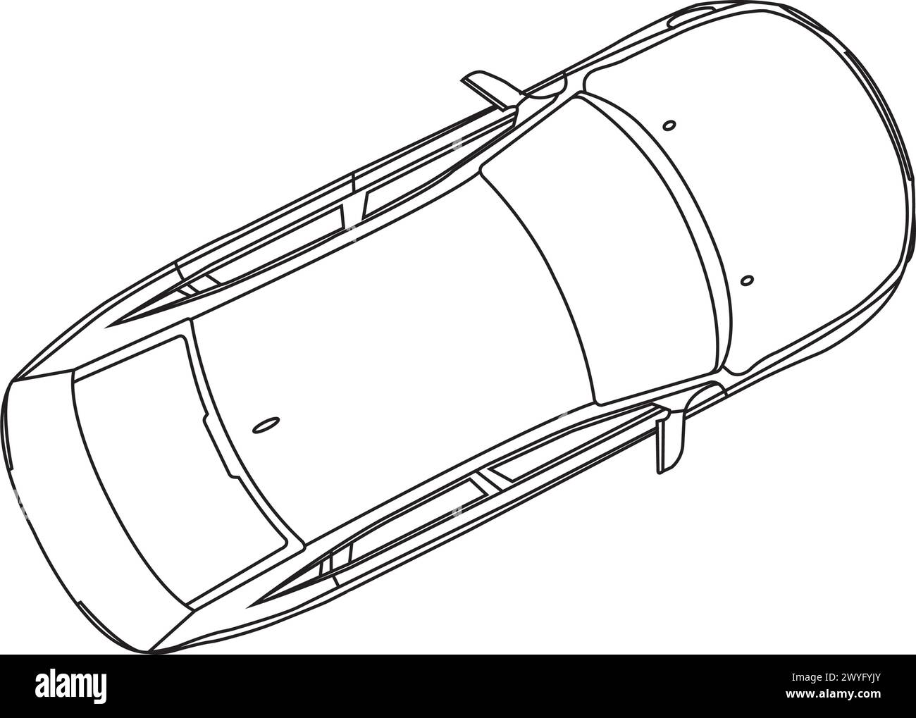 Vista dall'alto dell'icona vettoriale della vettura, design a illlustrazione Illustrazione Vettoriale