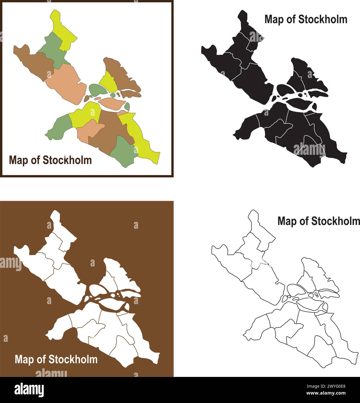Icona della mappa di Stoccolma illustrazione simbolo design Illustrazione Vettoriale