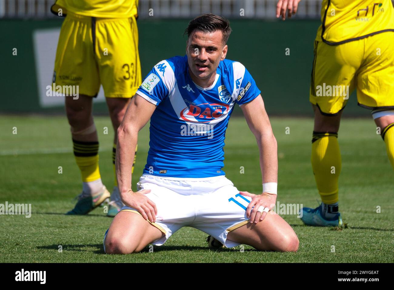 Delusione di Gabriele Moncini del Brescia calcio FC durante la partita di campionato italiano di serie B tra Brescia calcio FC e Pisa SC 190 Foto Stock