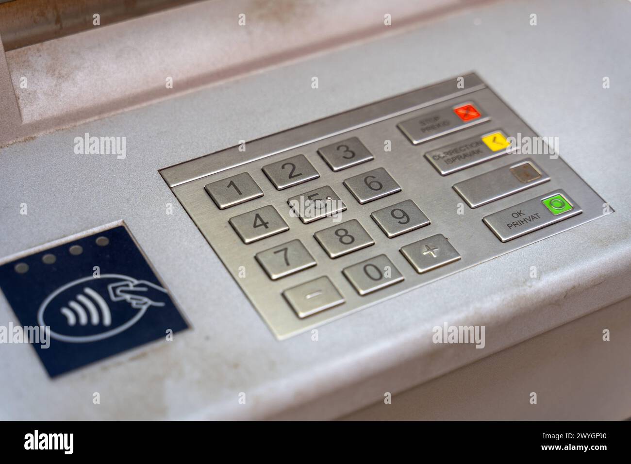26 luglio 2022: Tastiera pin da un tastierino pin ATM *** von einem Geldautomaten Foto Stock