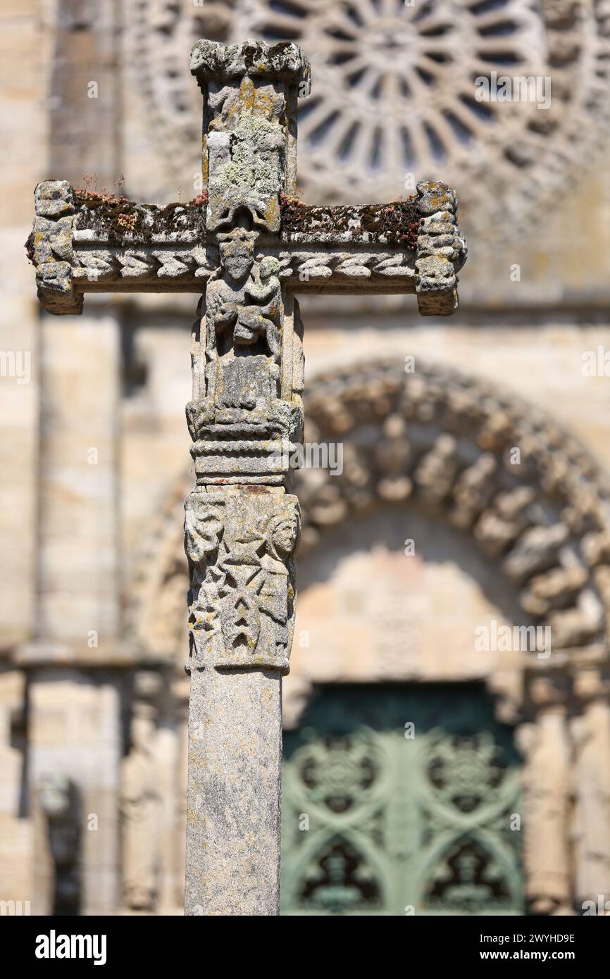 San Martiño Chiesa, Noia, una provincia di La Coruña, Galizia, Spagna. Foto Stock