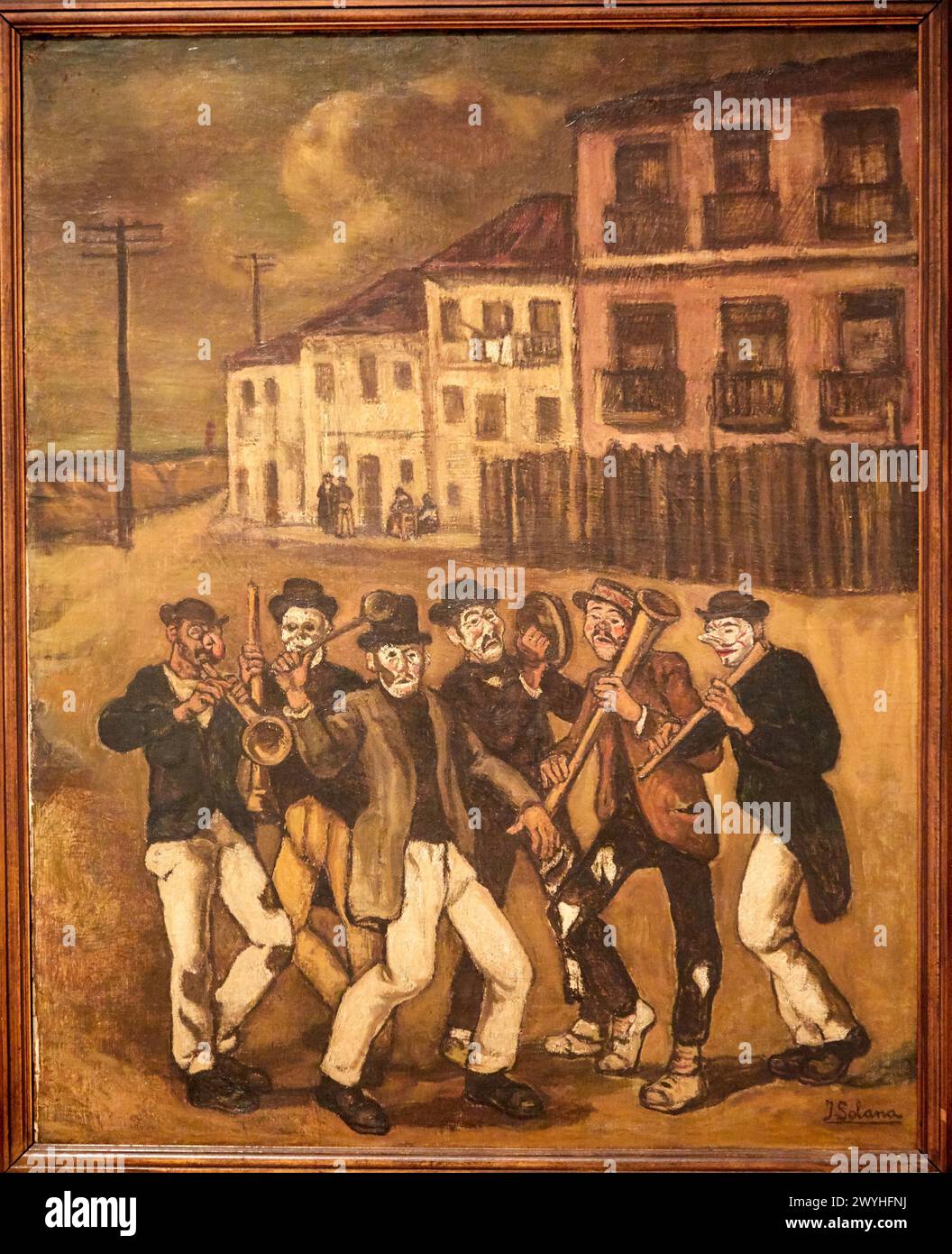 Musicisti di strada di Cadice, 1938, José Gutiérrez Solana, Museo Nacional Centro de Arte Reina Sofia, Madrid, Spagna, Europa. Foto Stock