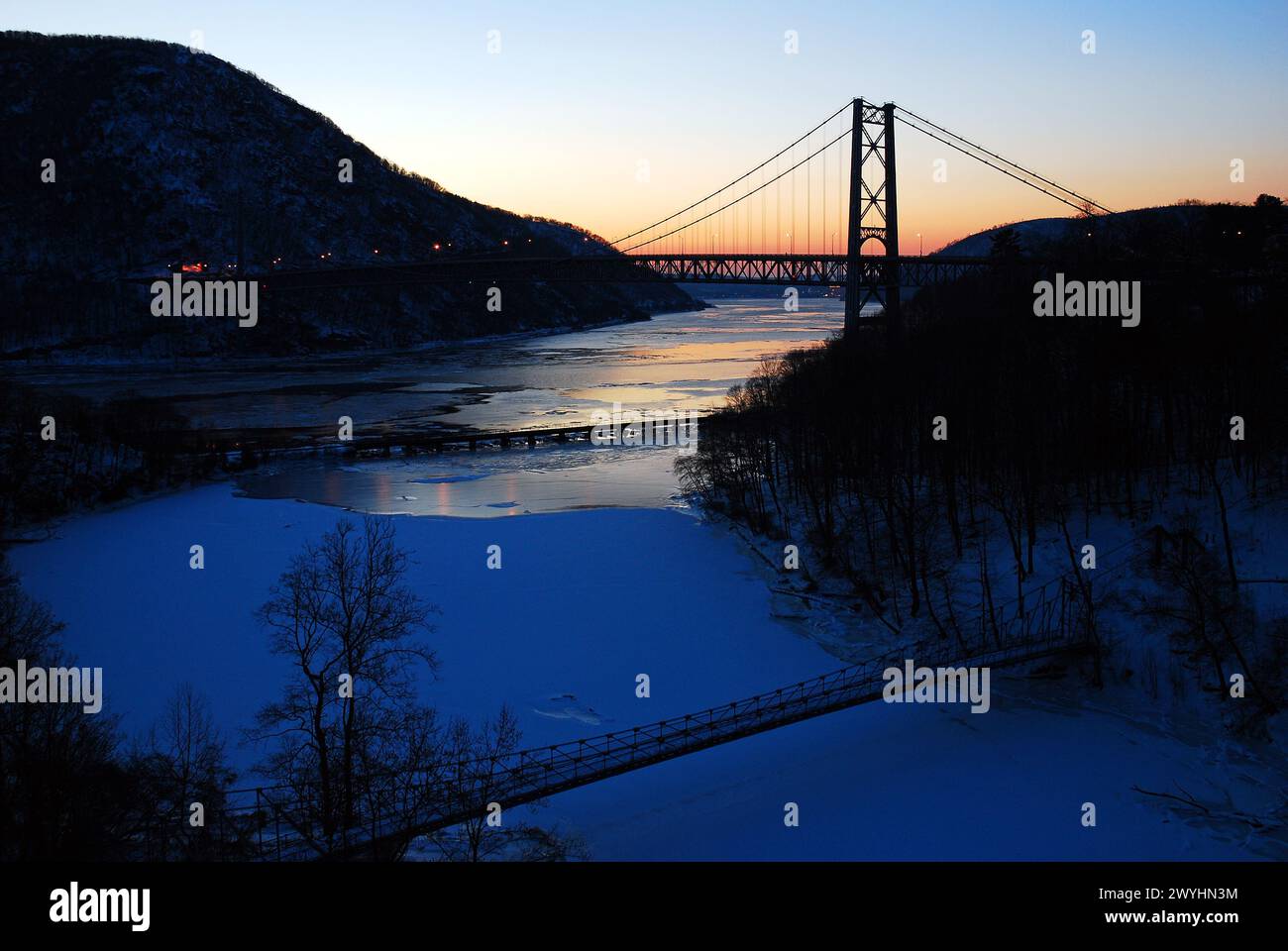 Mattina d'inverno a Bear Mountain Foto Stock